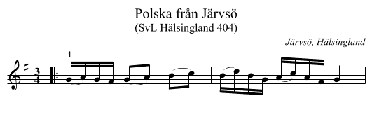Polska från Järvsö - staff notation