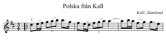 Polska från Kall - staff notation