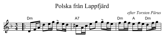 Polska fr&aring;n Lappfj&auml;rd - staff notation