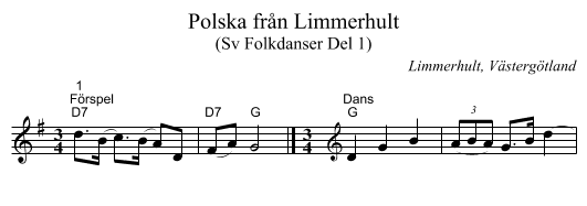 Polska från Limmerhult - staff notation