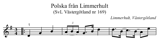 Polska från Limmerhult - staff notation