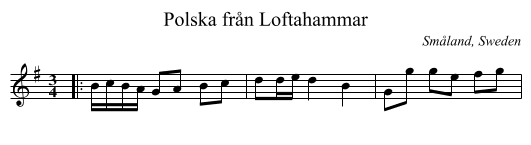 Polska fr&aring;n Loftahammar - staff notation