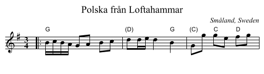 Polska fr&aring;n Loftahammar - staff notation