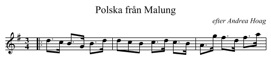 Polska fr&aring;n Malung - staff notation
