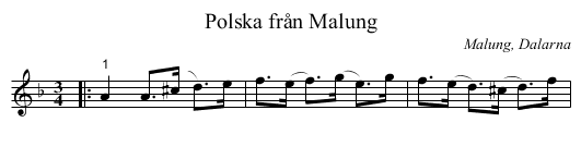 Polska från Malung - staff notation