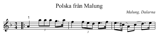 Polska från Malung - staff notation