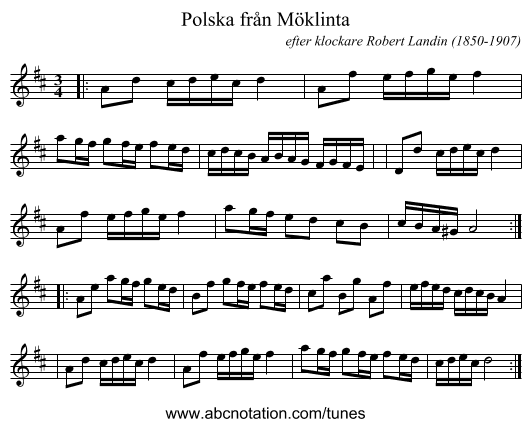 Polska fr&aring;n M&ouml;klinta - staff notation