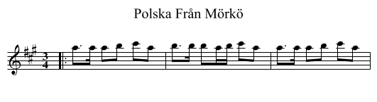 Polska Från Mörkö - staff notation