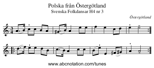 Polska från Östergötland - staff notation