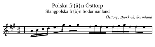Polska fr&aring;n &Ouml;sttorp - staff notation