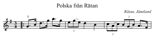 Polska från Rätan - staff notation