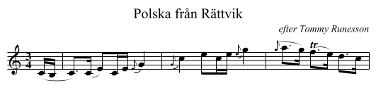 Polska fr&aring;n R&auml;ttvik - staff notation