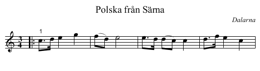 Polska från Särna - staff notation