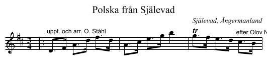 Polska från Själevad - staff notation