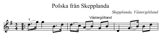 Polska från Skepplanda - staff notation