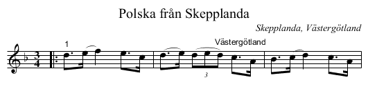 Polska från Skepplanda - staff notation