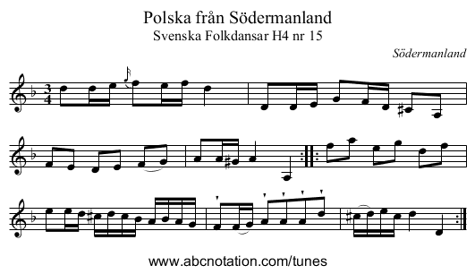 Polska från Södermanland - staff notation