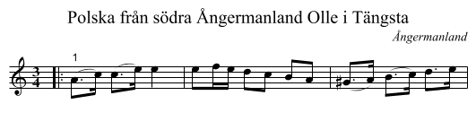 Polska från södra Ångermanland Olle i Tängsta - staff notation