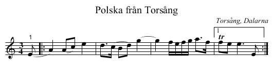 Polska från Torsång - staff notation