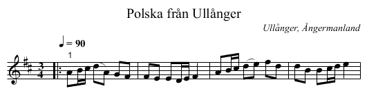 Polska från Ullånger - staff notation