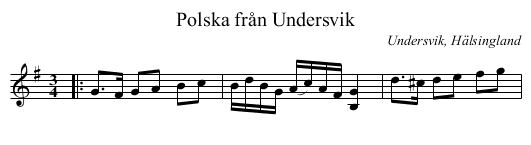 Polska från Undersvik - staff notation