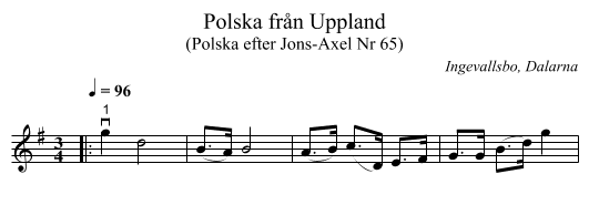 Polska från Uppland - staff notation