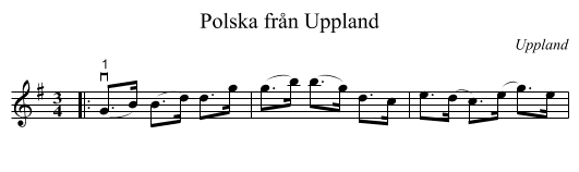Polska från Uppland - staff notation