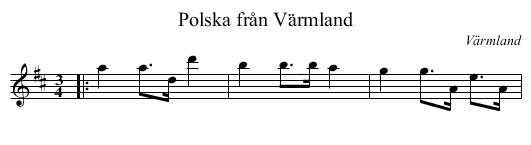 Polska från Värmland - staff notation