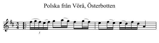 Polska fr&aring;n V&ouml;r&aring;, &Ouml;sterbotten - staff notation