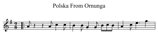 Polska From Ornunga - staff notation