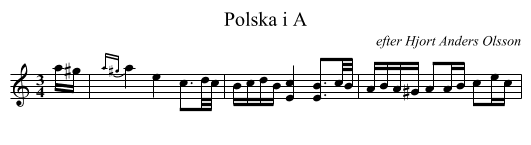 Polska i A - staff notation