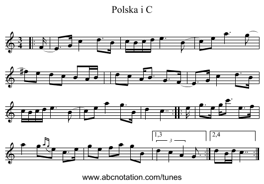 Polska i C - staff notation