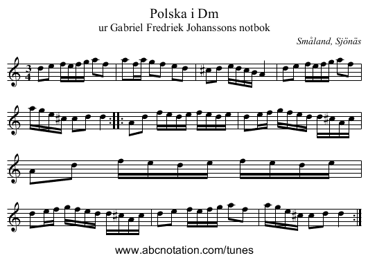 Polska i Dm - staff notation