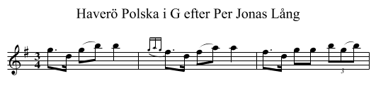 Polska i G efter Per Jonas Lång, Haverö - staff notation