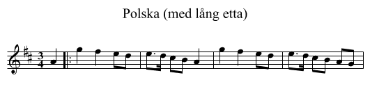 Polska (med lång etta) - staff notation