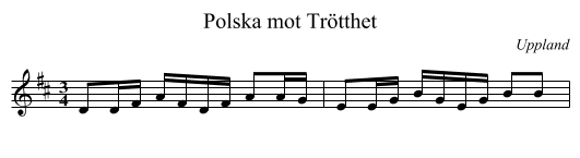 Polska mot Trötthet - staff notation