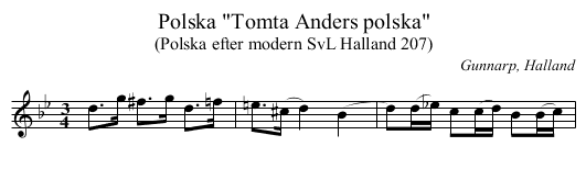Polska Tomta Anders polska - staff notation