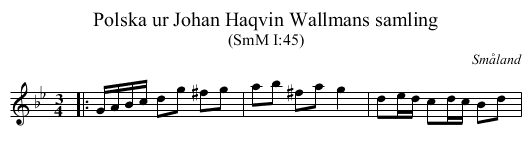 Polska ur Johan Haqvin Wallmans samling - staff notation