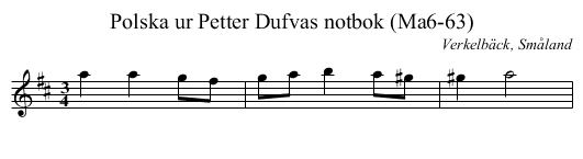 Polska ur Petter Dufvas notbok (Ma6-63) - staff notation