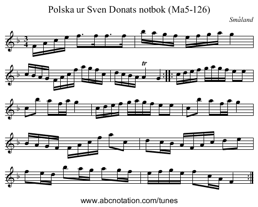Polska ur Sven Donats notbok (Ma5-126) - staff notation