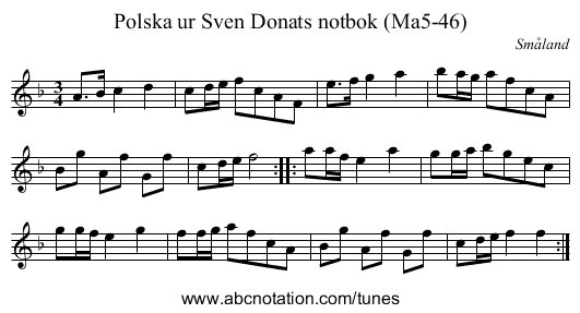 Polska ur Sven Donats notbok (Ma5-46) - staff notation