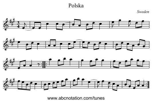 Polska - staff notation