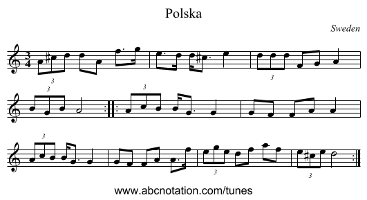 Polska - staff notation