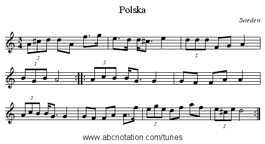 Polska - staff notation