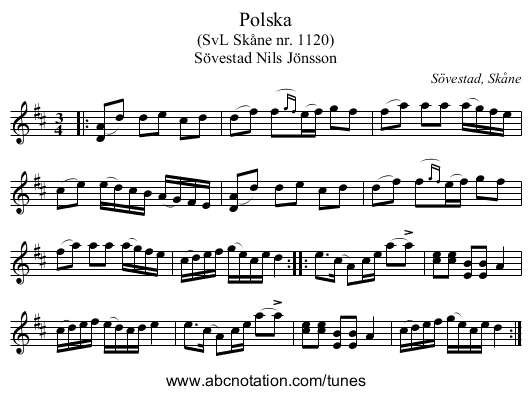 Polska - staff notation