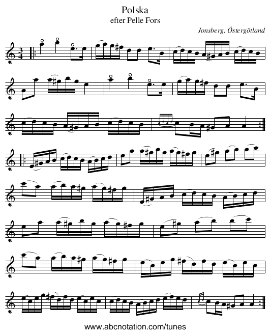 Polska - staff notation