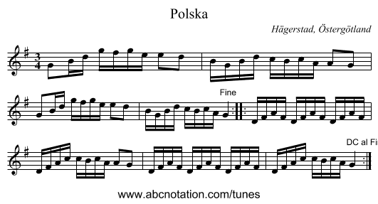 Polska - staff notation