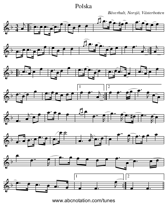 Polska - staff notation