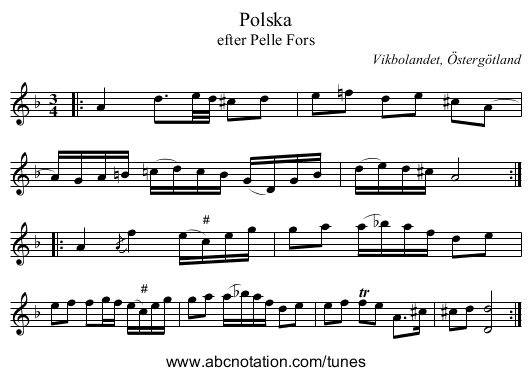 Polska - staff notation