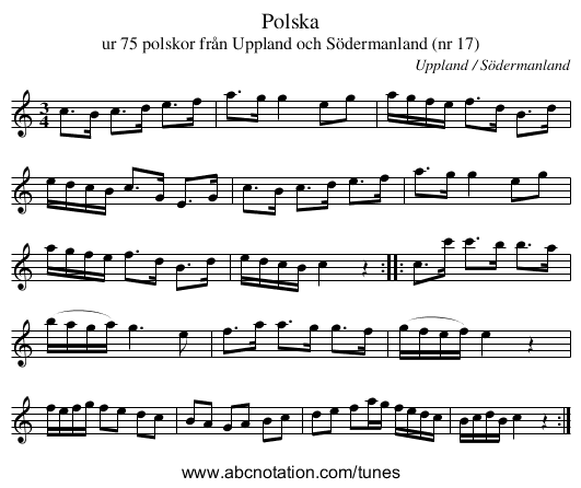 Polska - staff notation
